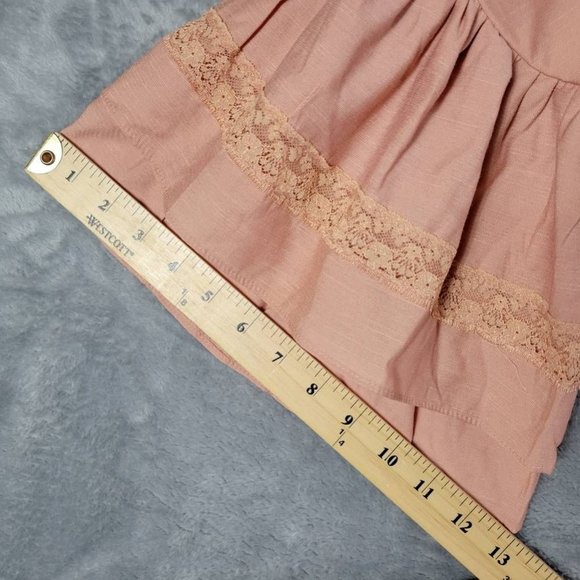 Free‎ The Roses Womens Fit & Flare Dress Pink Mini Keyhole 3/4 Sleeve Lace L New - Picture 6 of 12